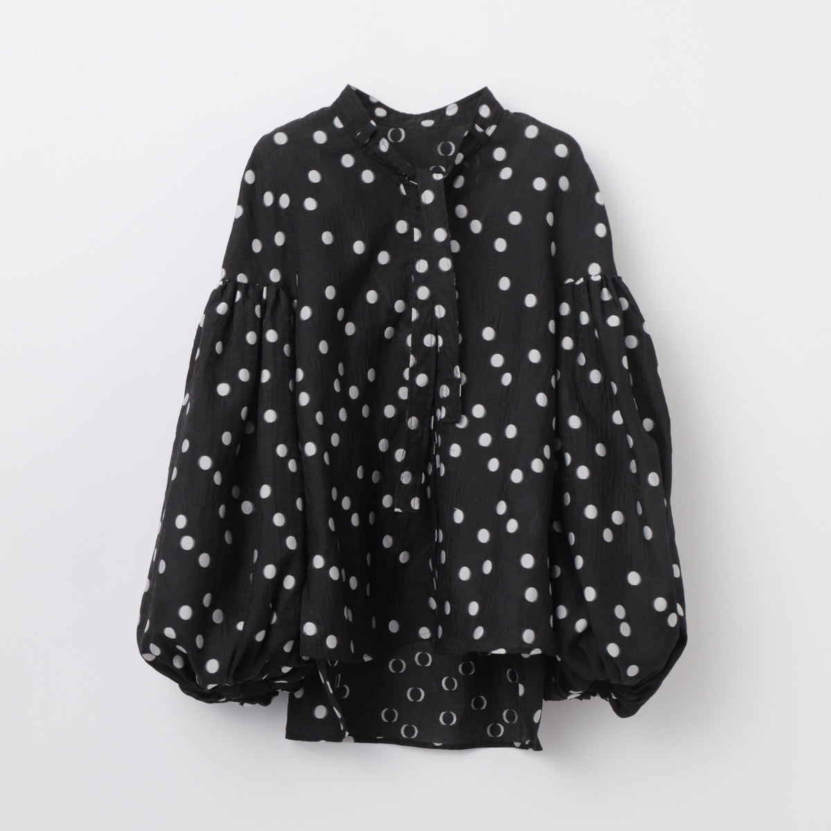 Sheer Polka Dot Ribbon Blouse