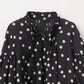 Sheer Polka Dot Ribbon Blouse