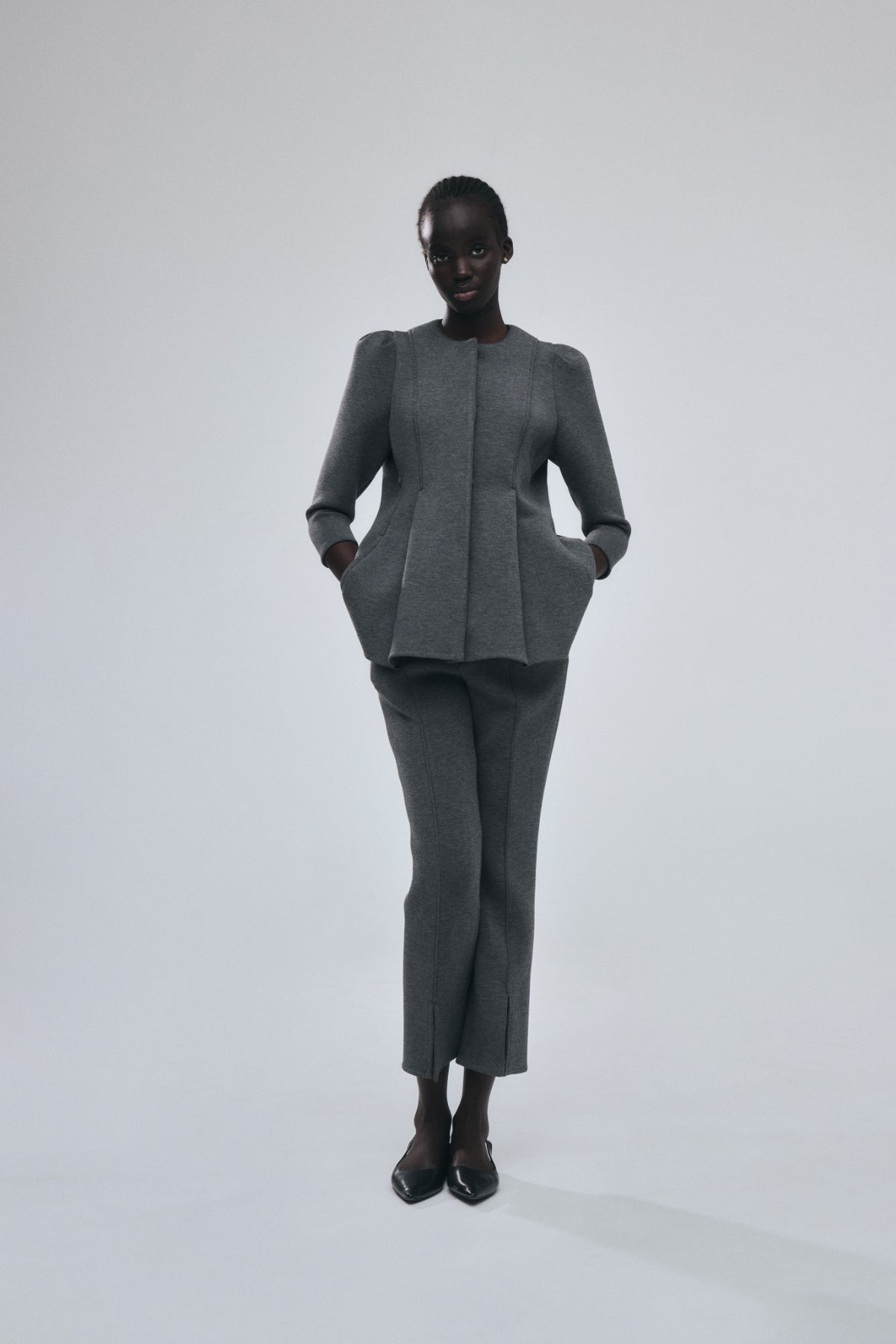 Double Knit Peplum Jacket