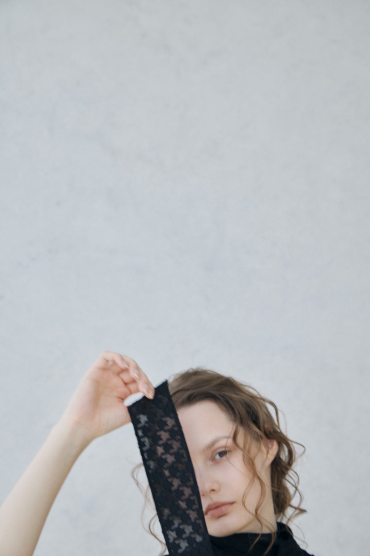 Sheer Jacquard Bow-tie Blouse