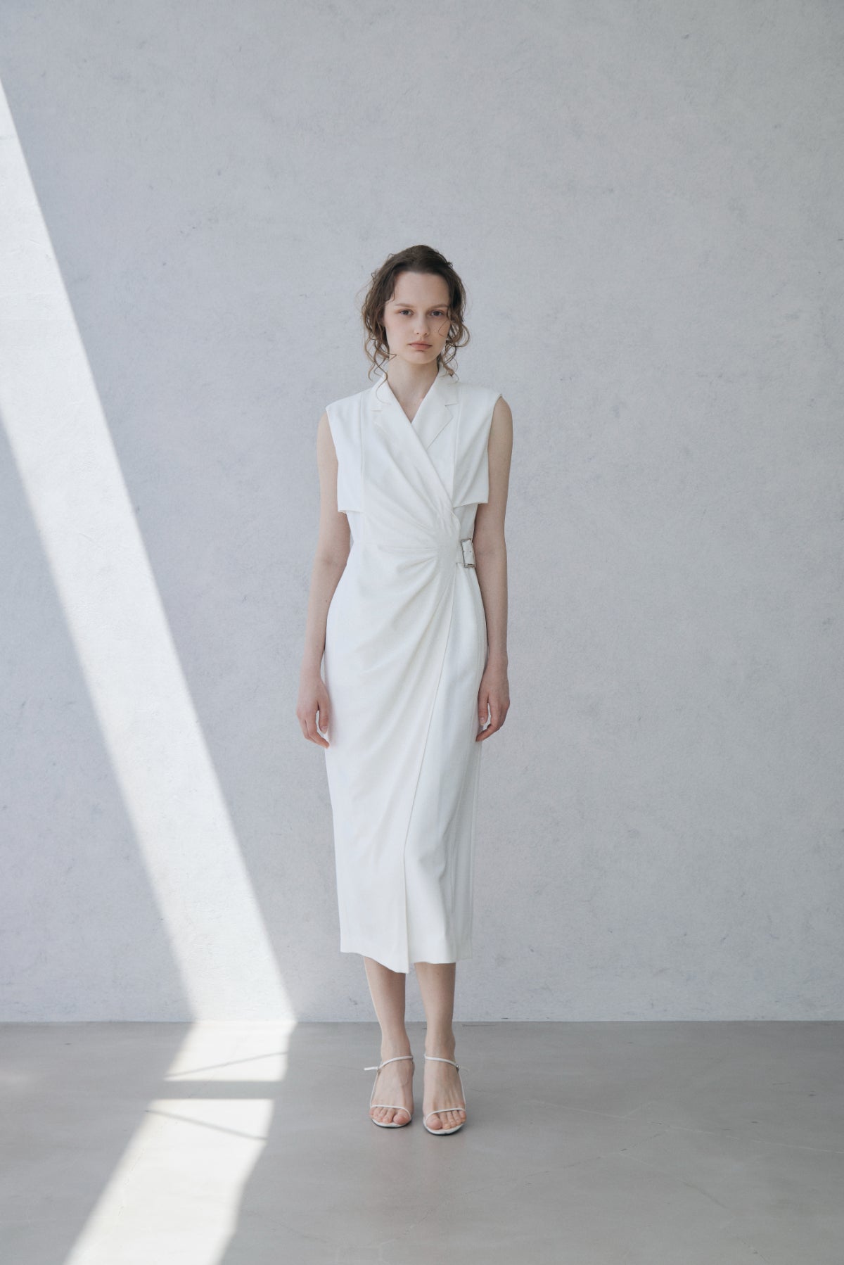 Side-buckle Drape Dress