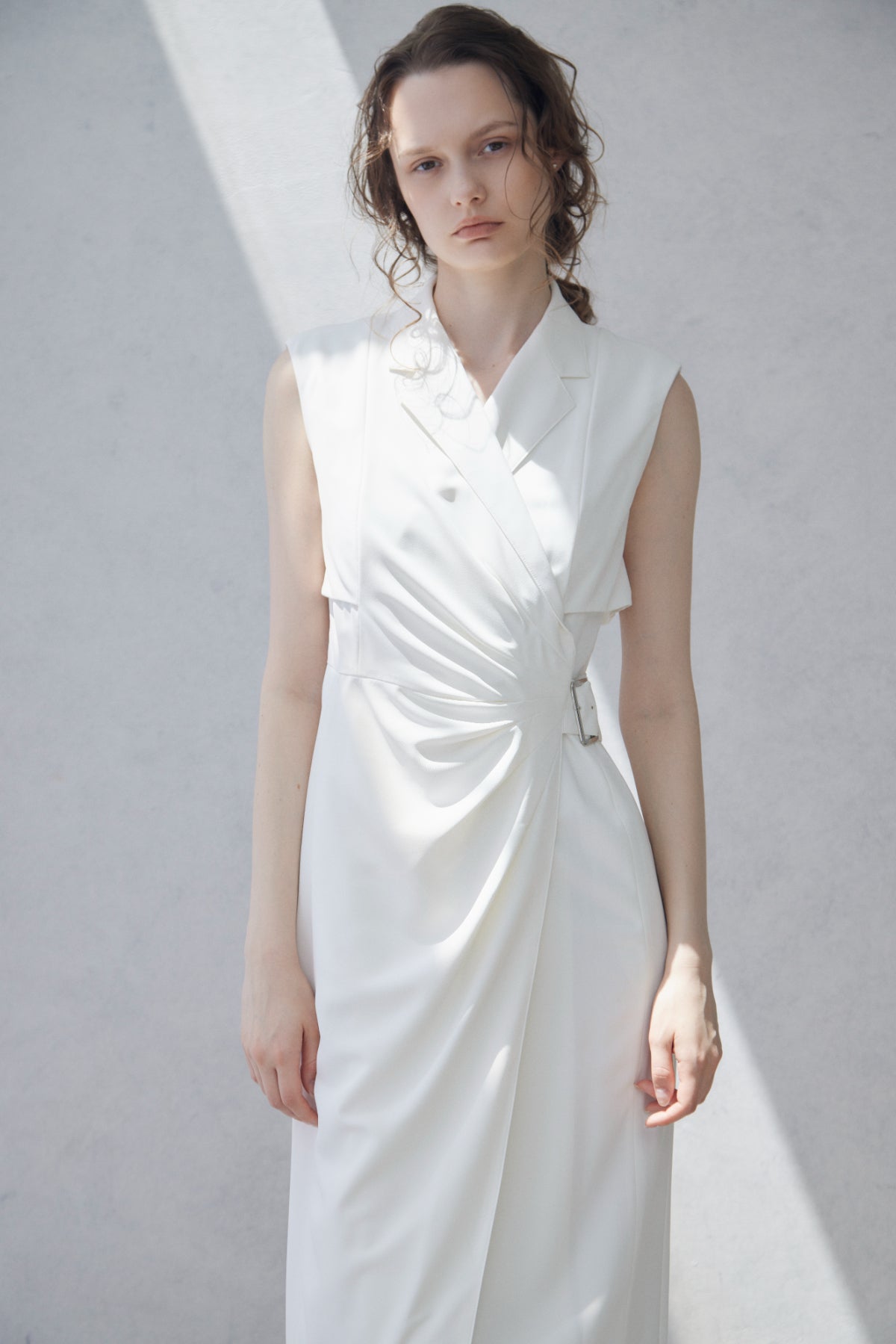 Side-buckle Drape Dress