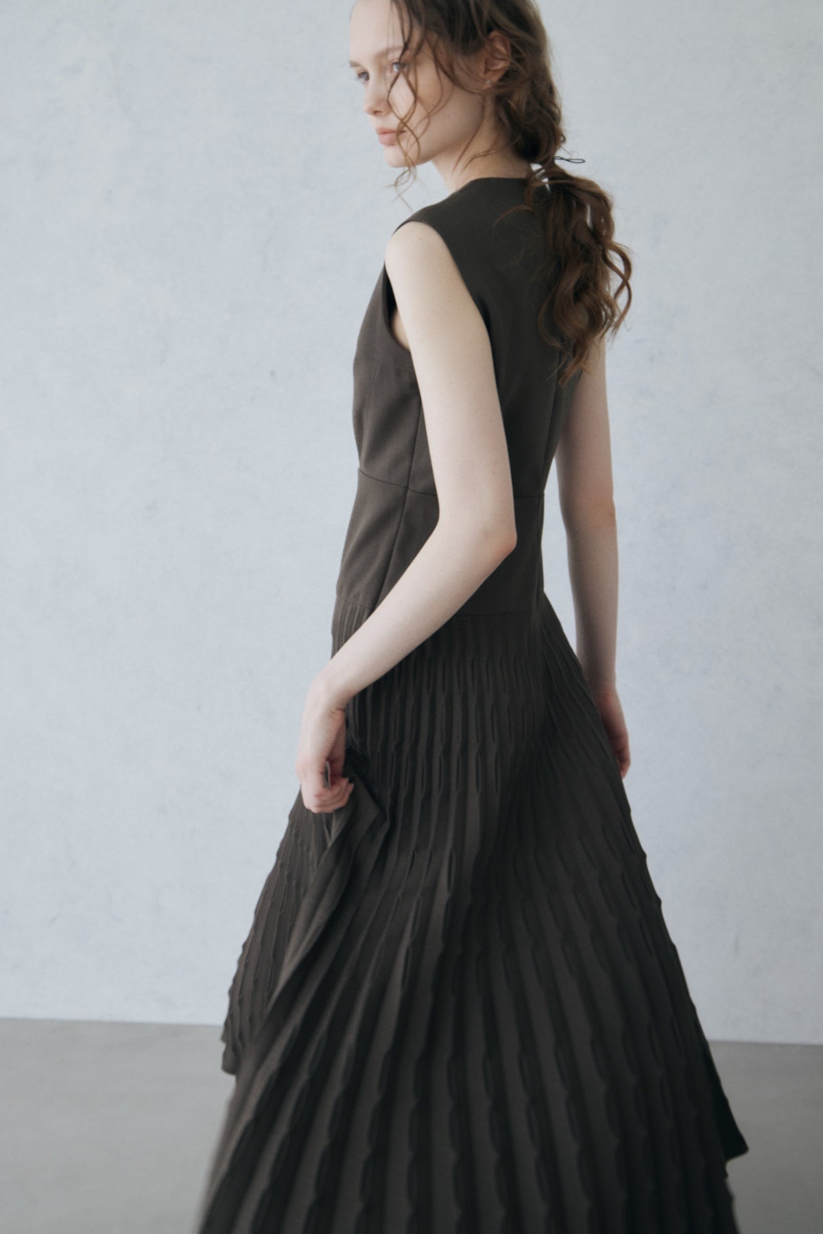 Shell Pleats Dress
