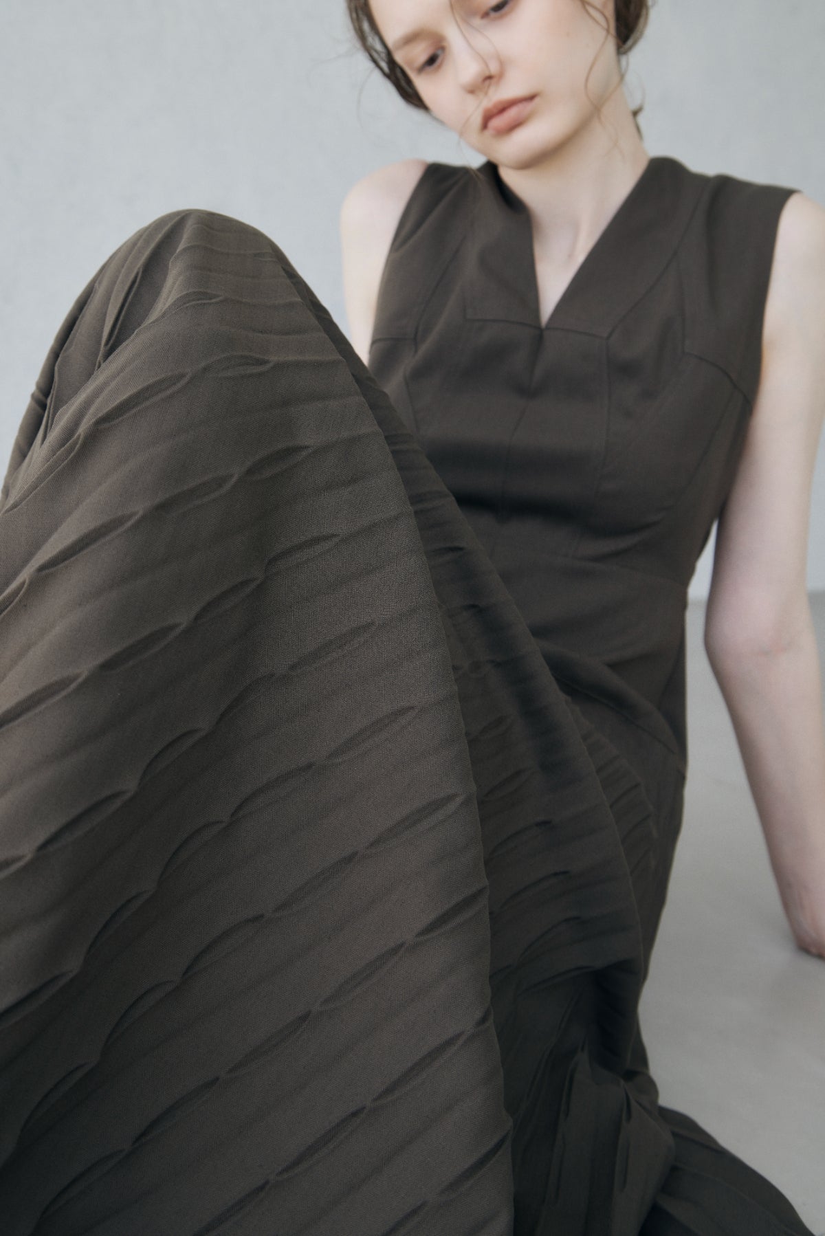 Shell Pleats Dress