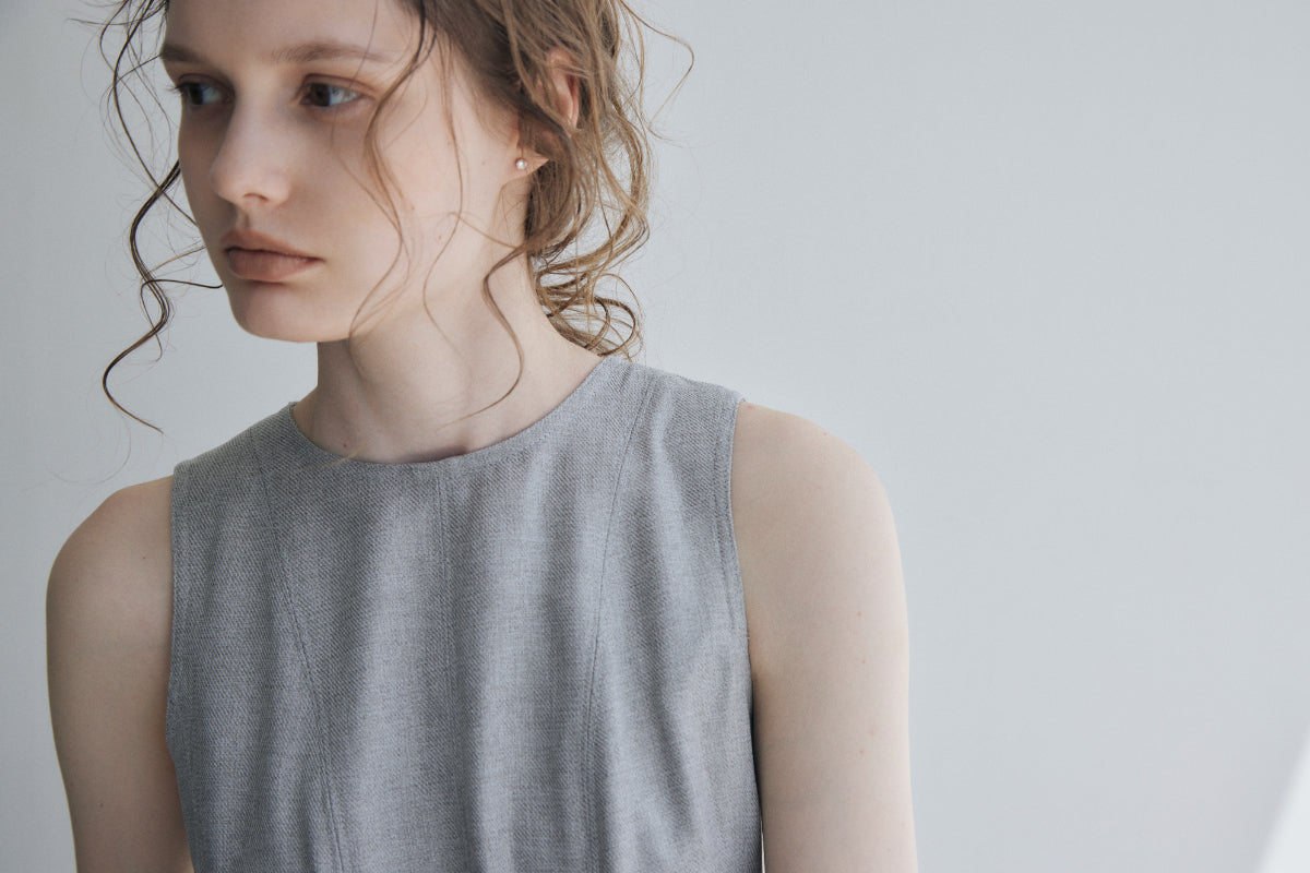 Double-belted Melange Dress
