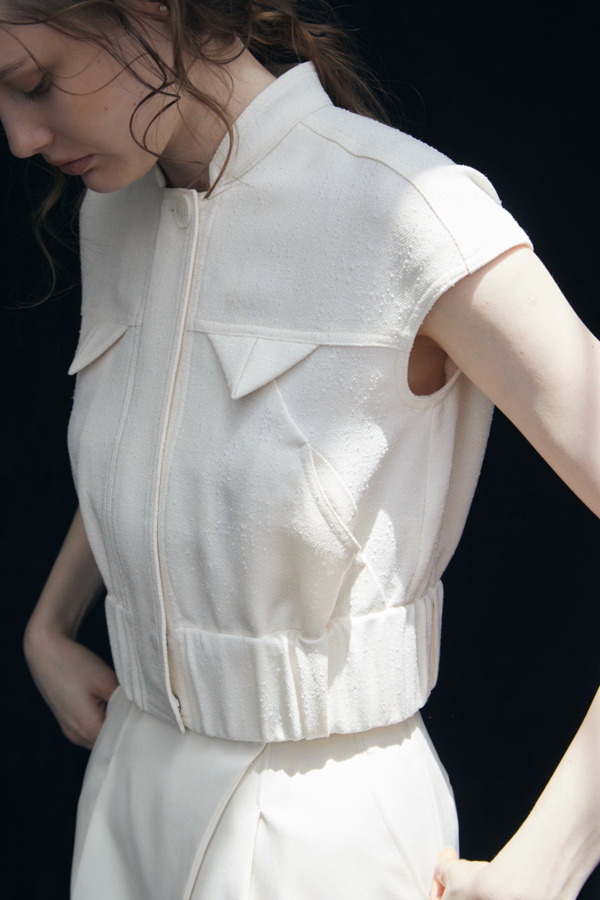 French Sleeve Tweed Blouson
