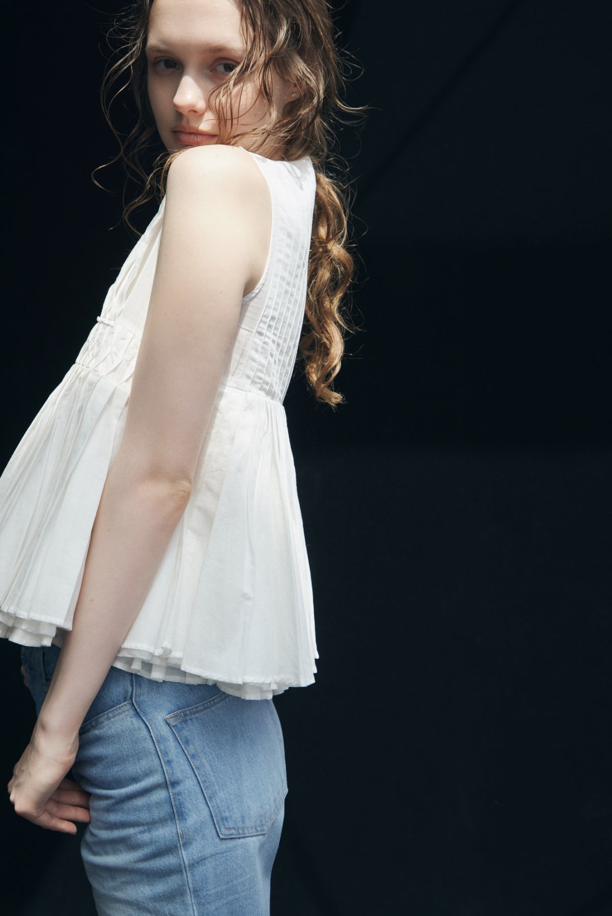 Cotton Tiered Volume Blouse