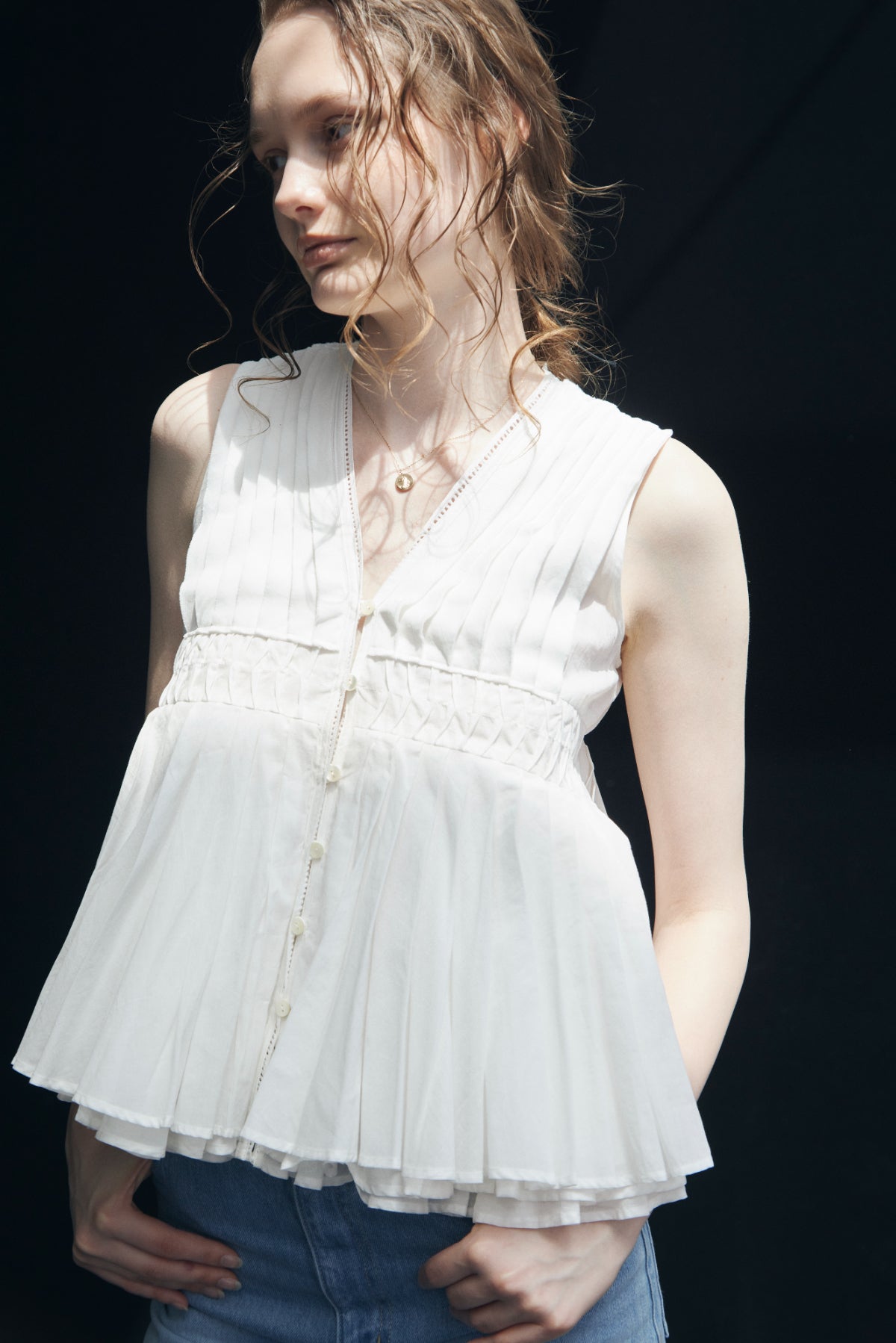 Cotton Tiered Volume Blouse