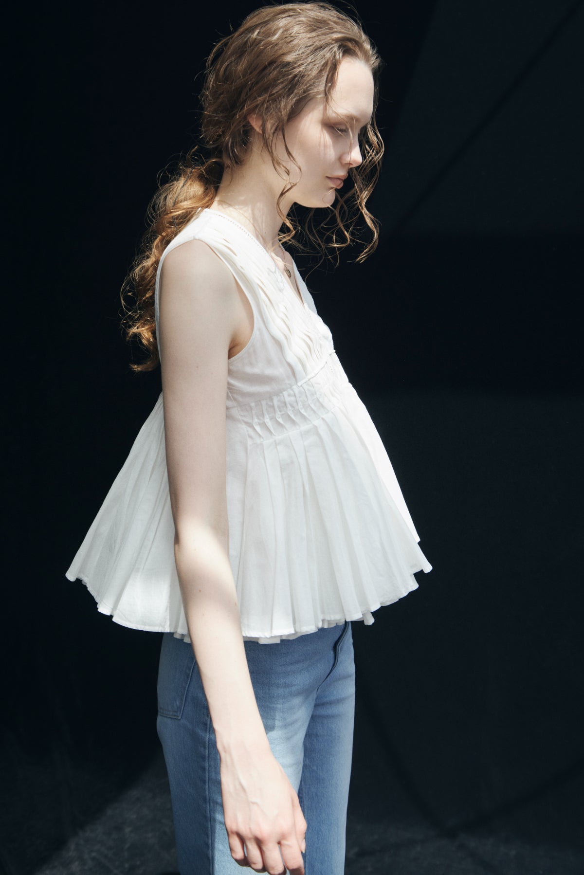 Cotton Tiered Volume Blouse
