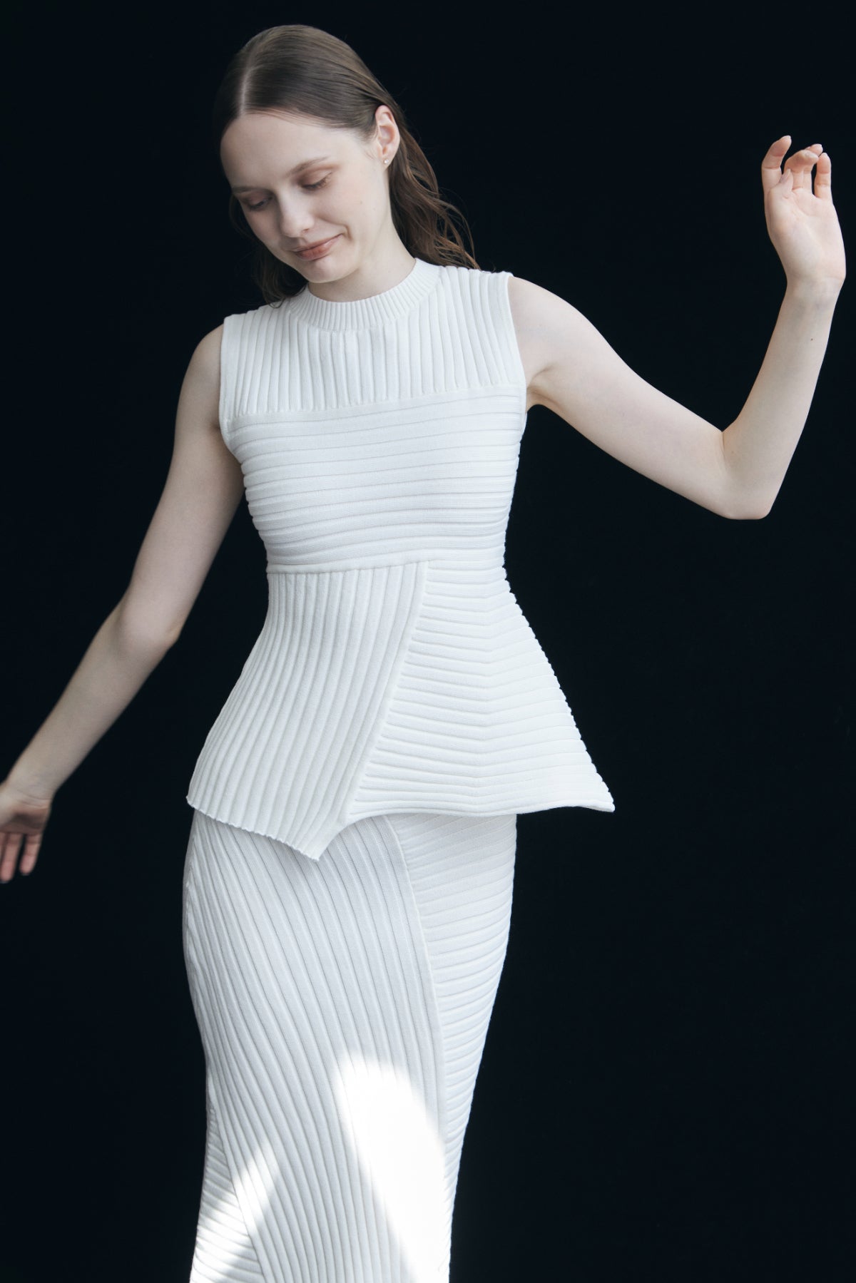 Panel Rib Knit Skirt