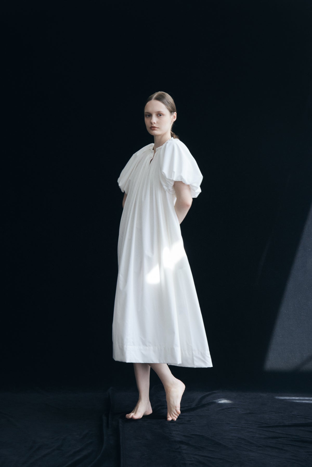 Balloon Sleeve Volume Dress – L'AUBE BLANC