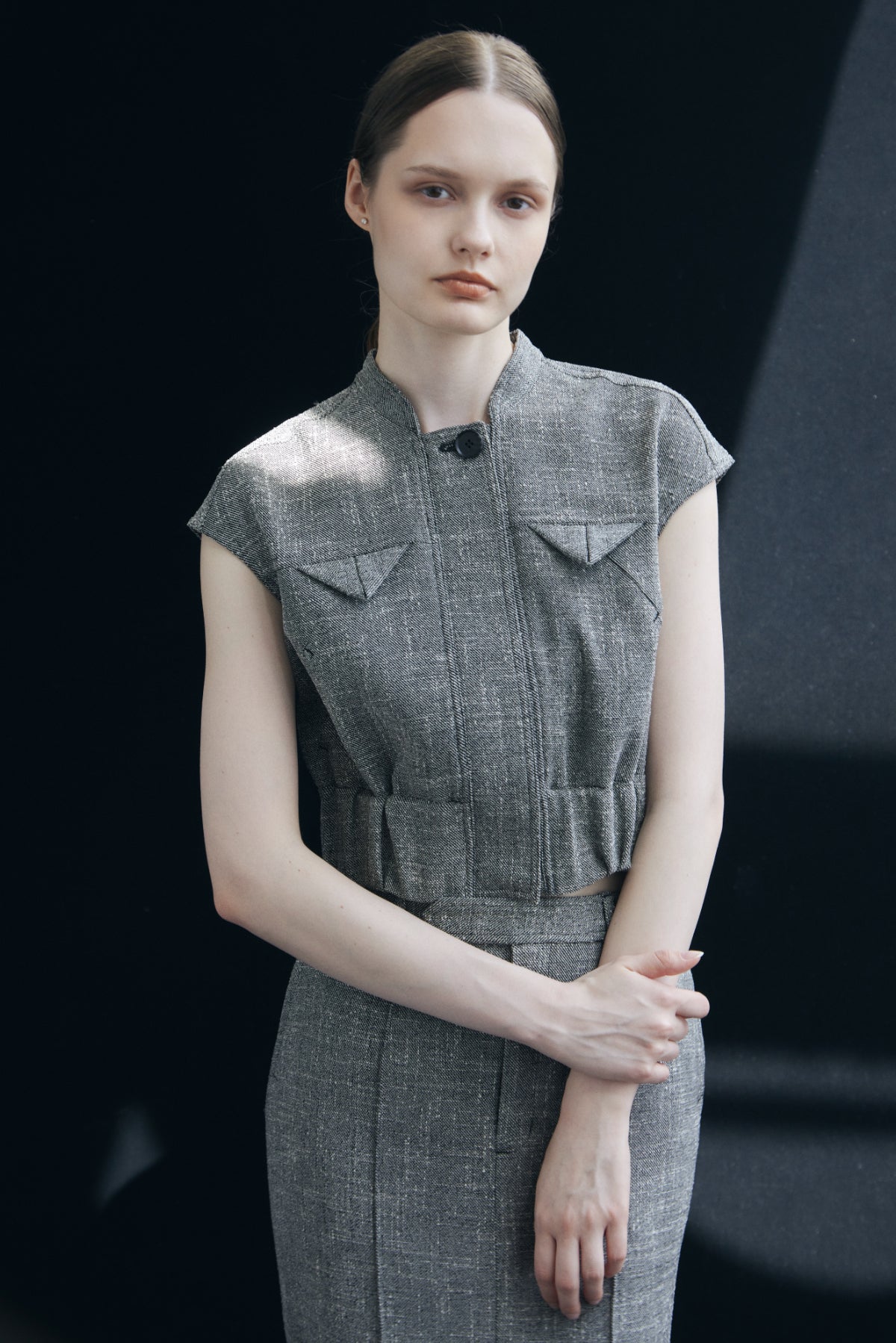 French Sleeve Tweed Blouson