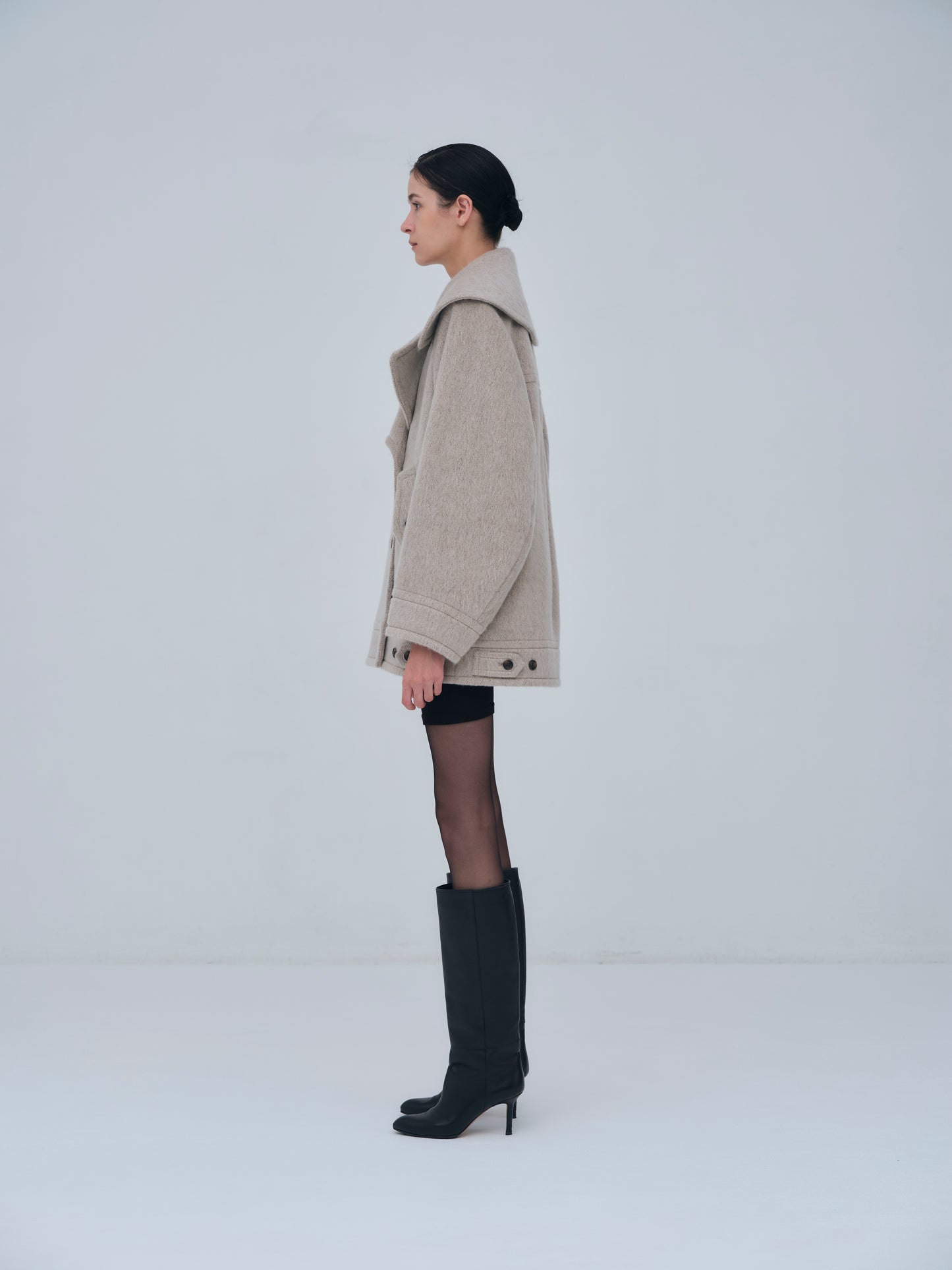 Signature Wide Lapel Mid Coat