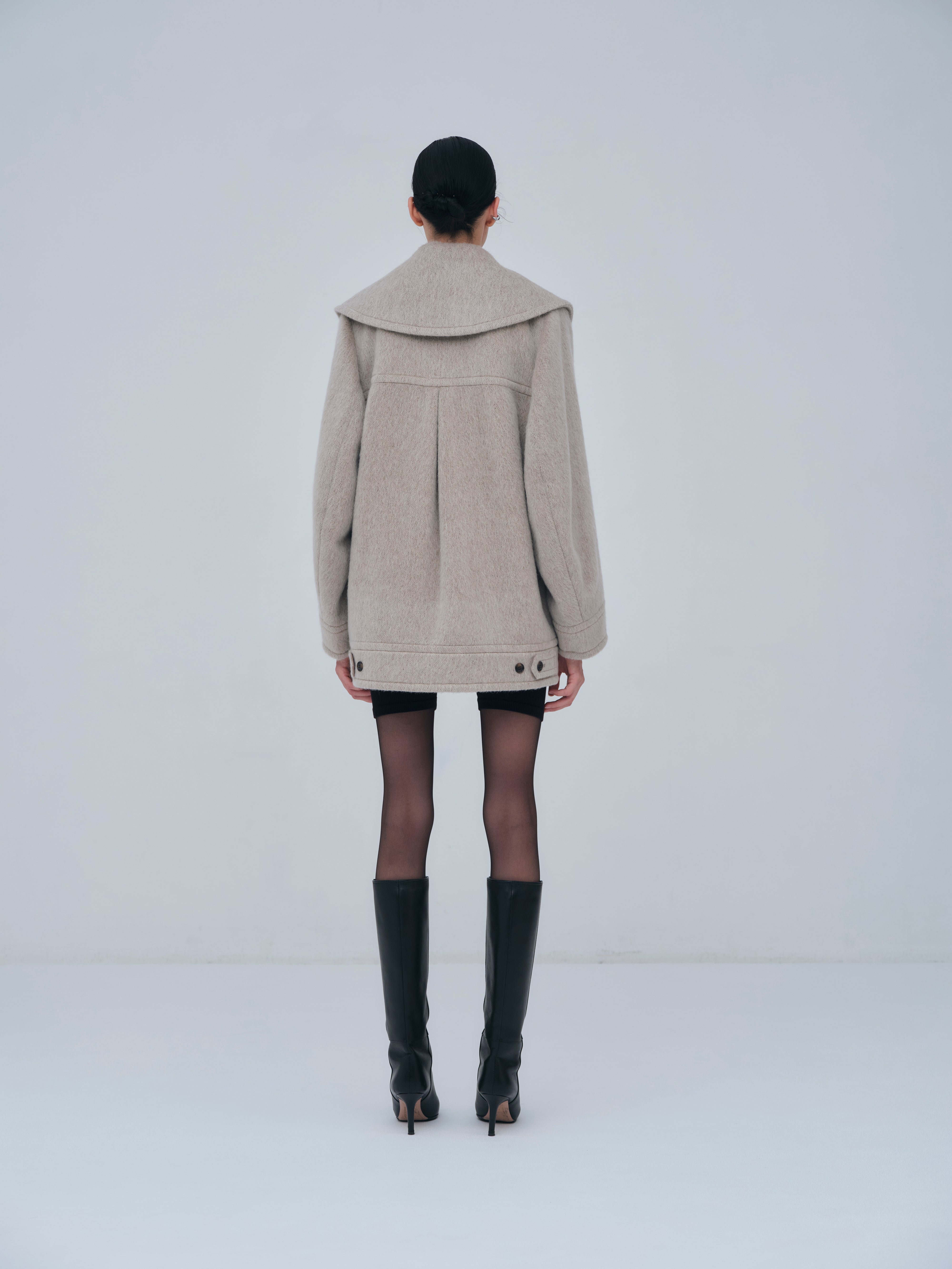 Signature Wide Lapel Mid Coat