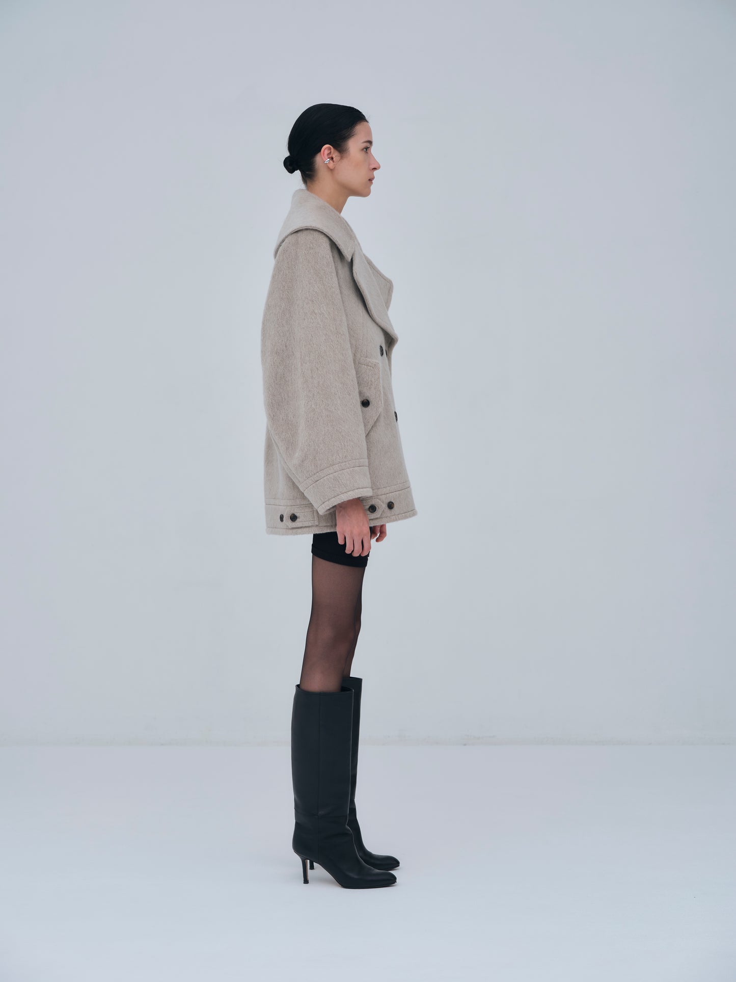 Signature Wide Lapel Mid Coat