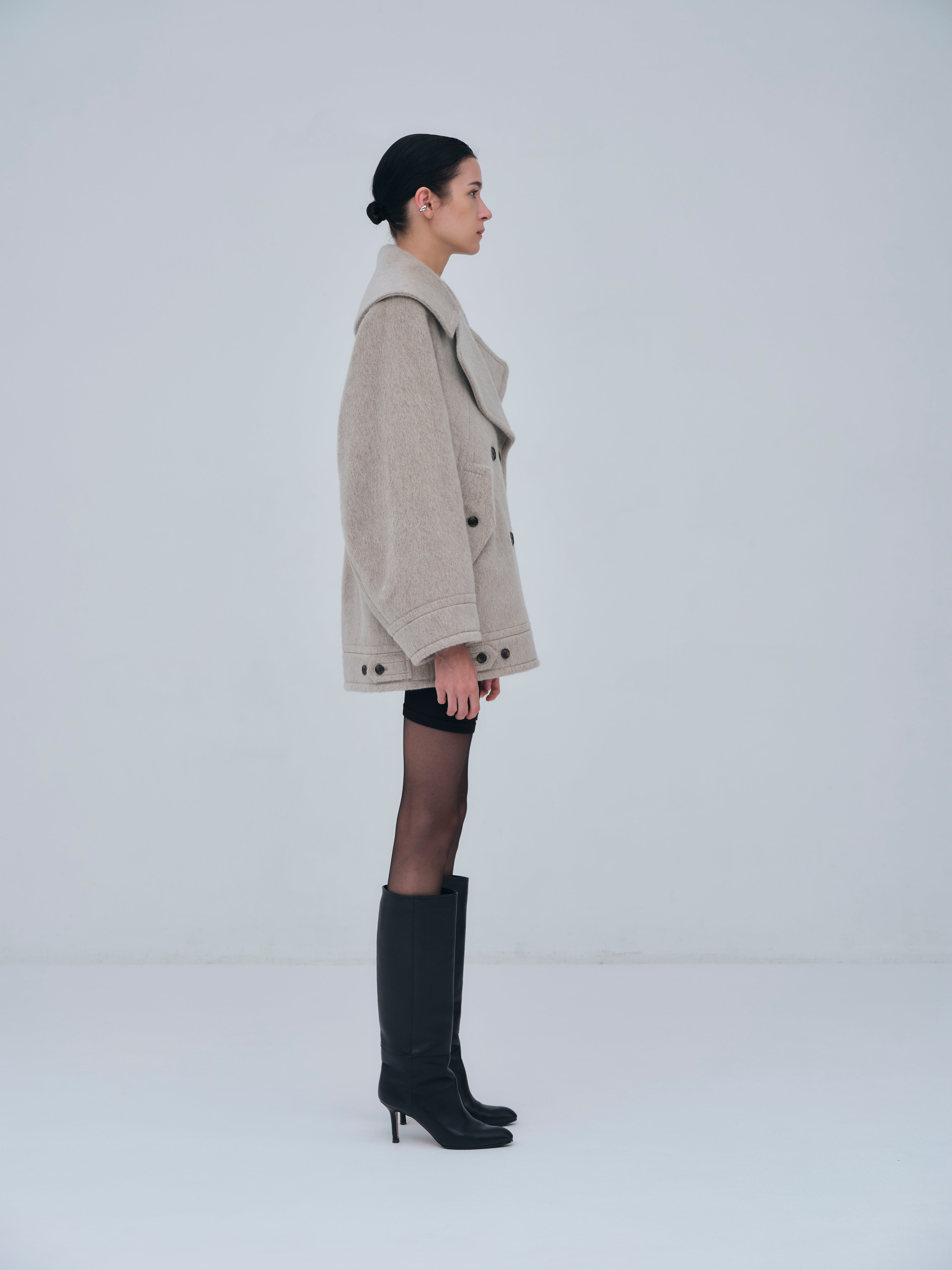 Signature Wide Lapel Mid Coat