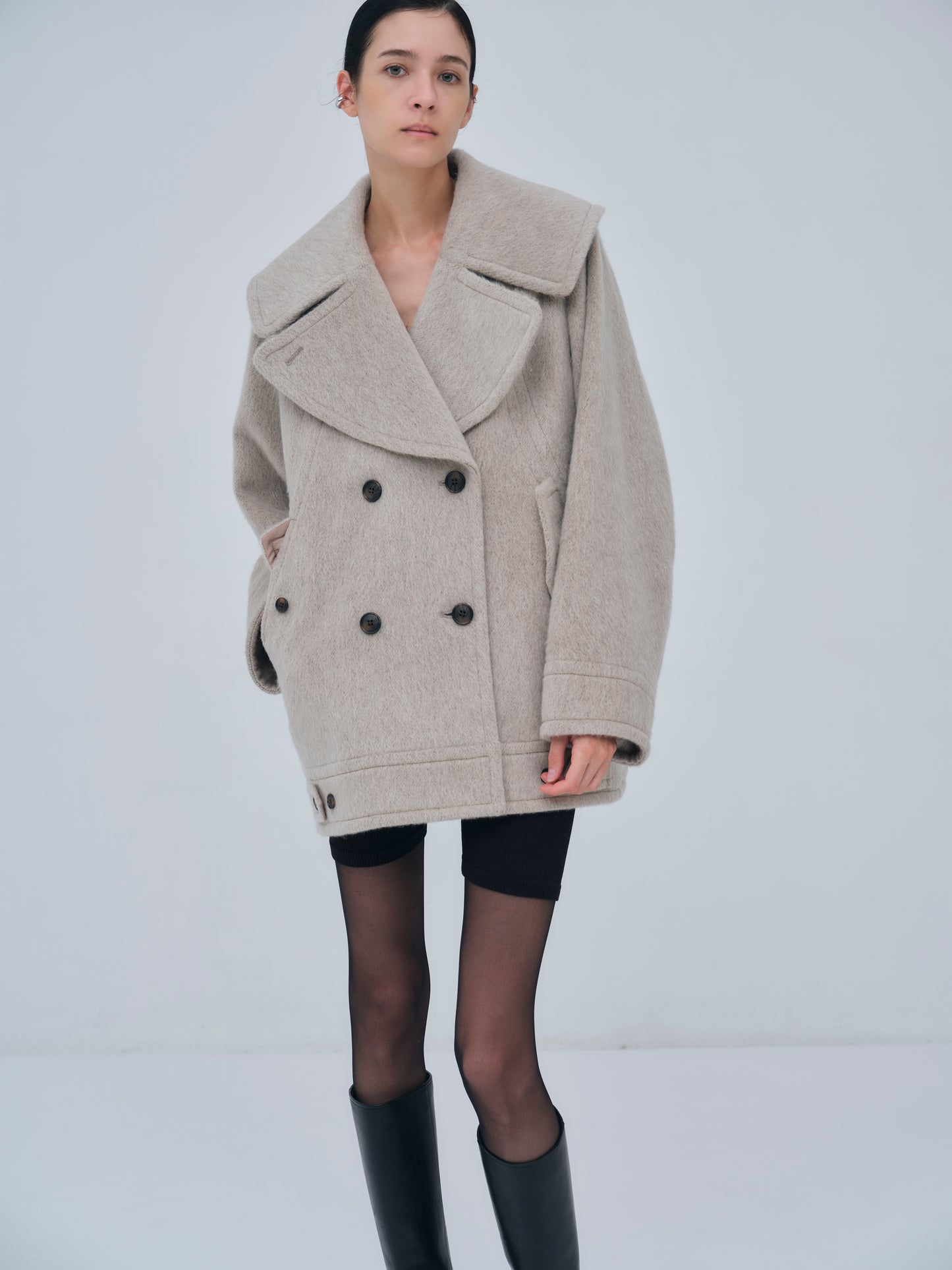 Signature Wide Lapel Mid Coat