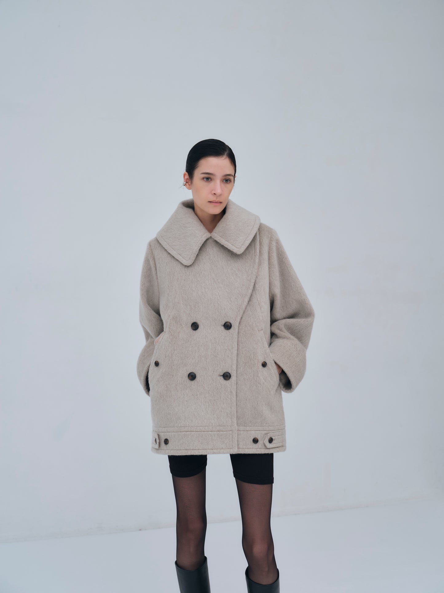 Signature Wide Lapel Mid Coat