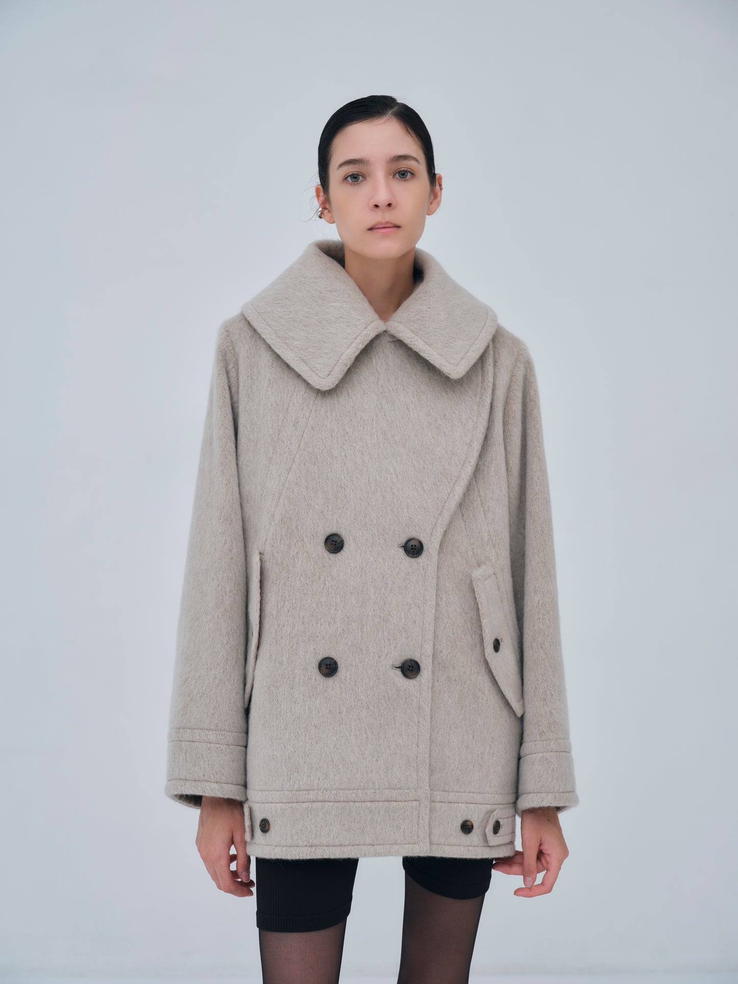 Signature Wide Lapel Mid Coat