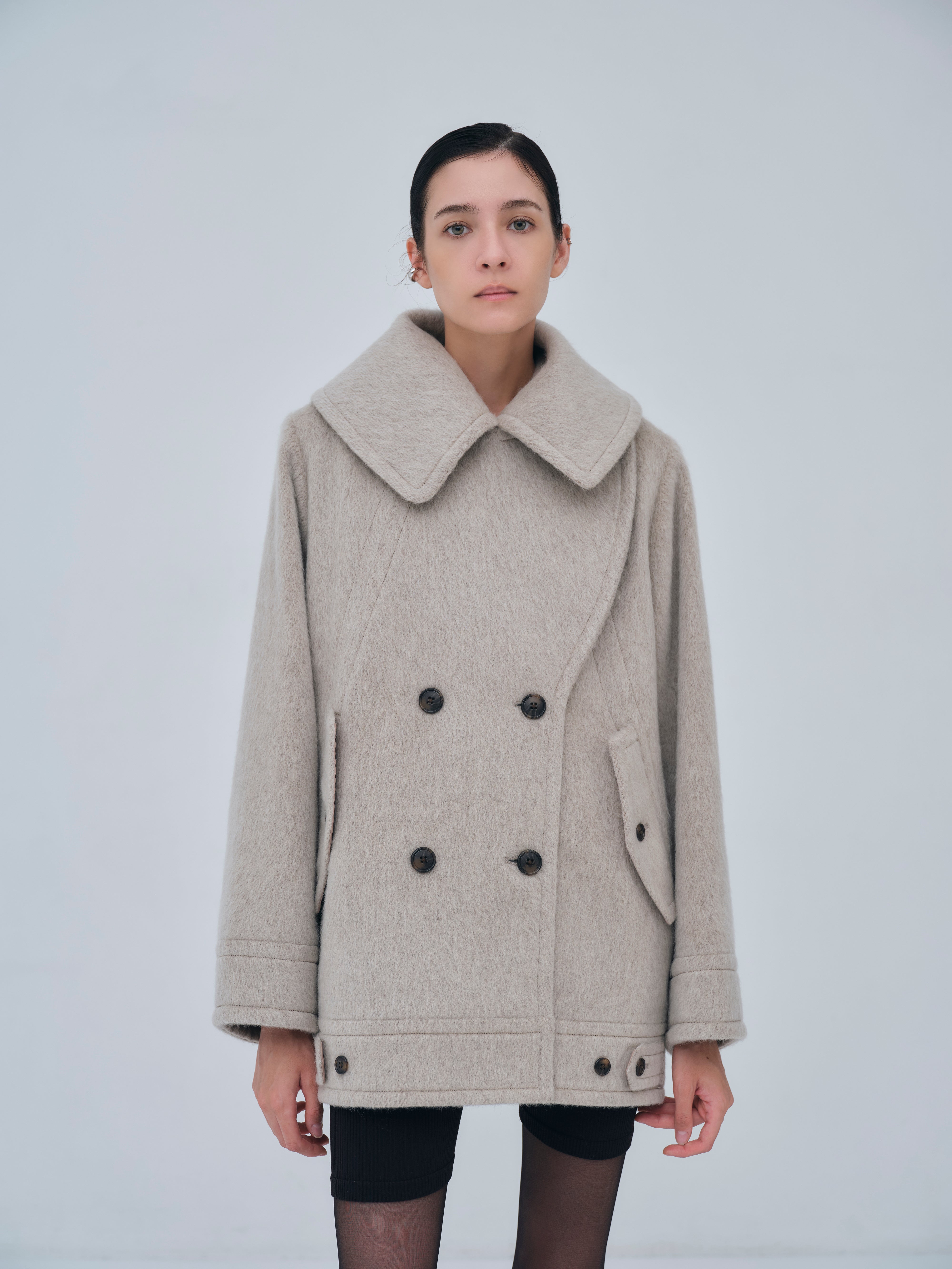 Signature Wide Lapel Mid Coat