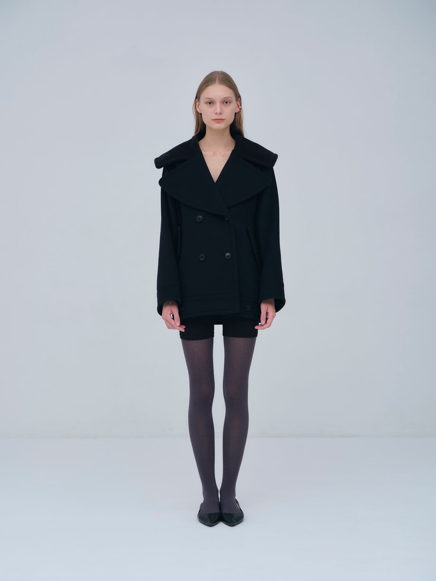 Signature Wide Lapel Mid Coat