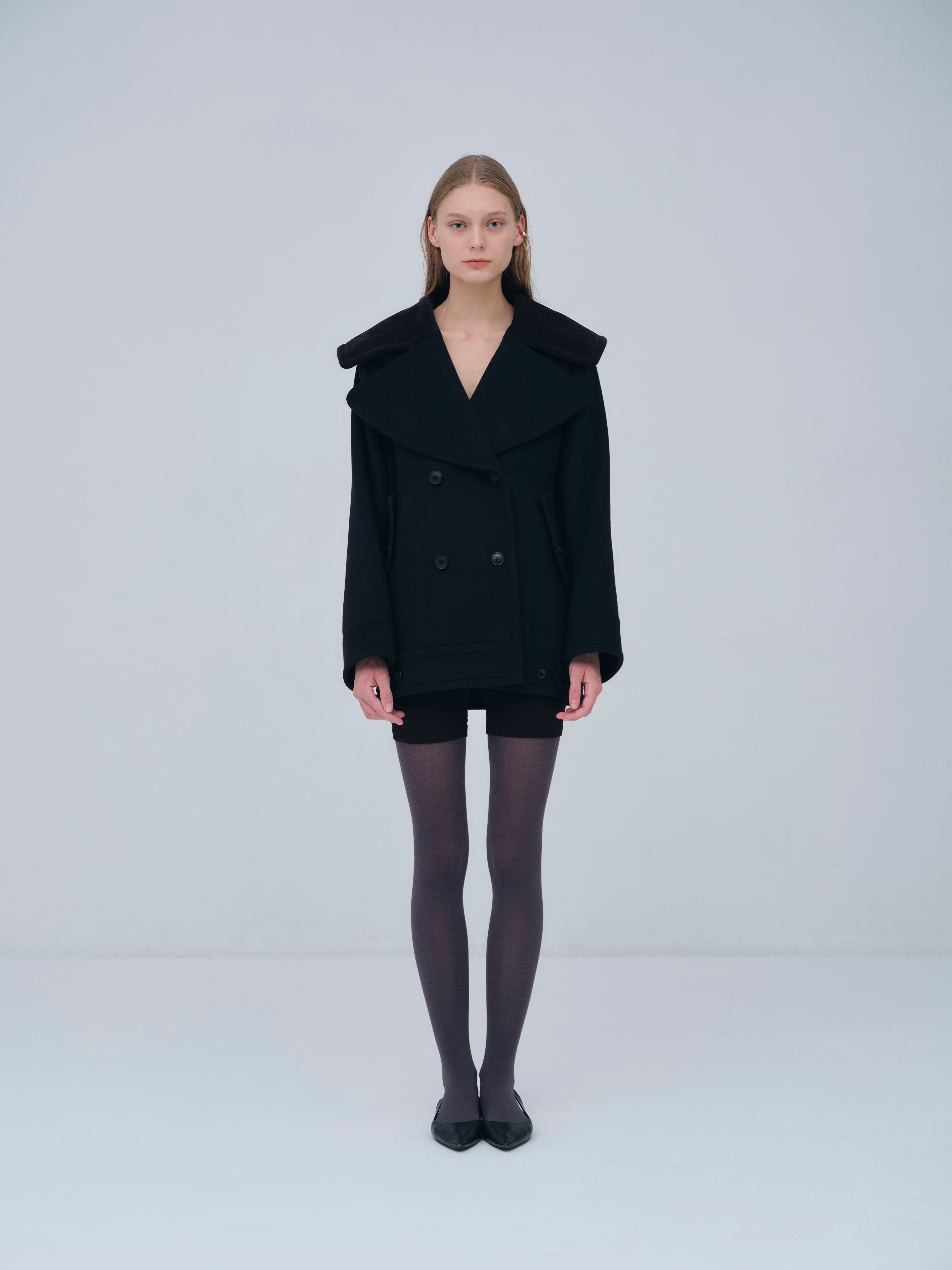 Signature Wide Lapel Mid Coat
