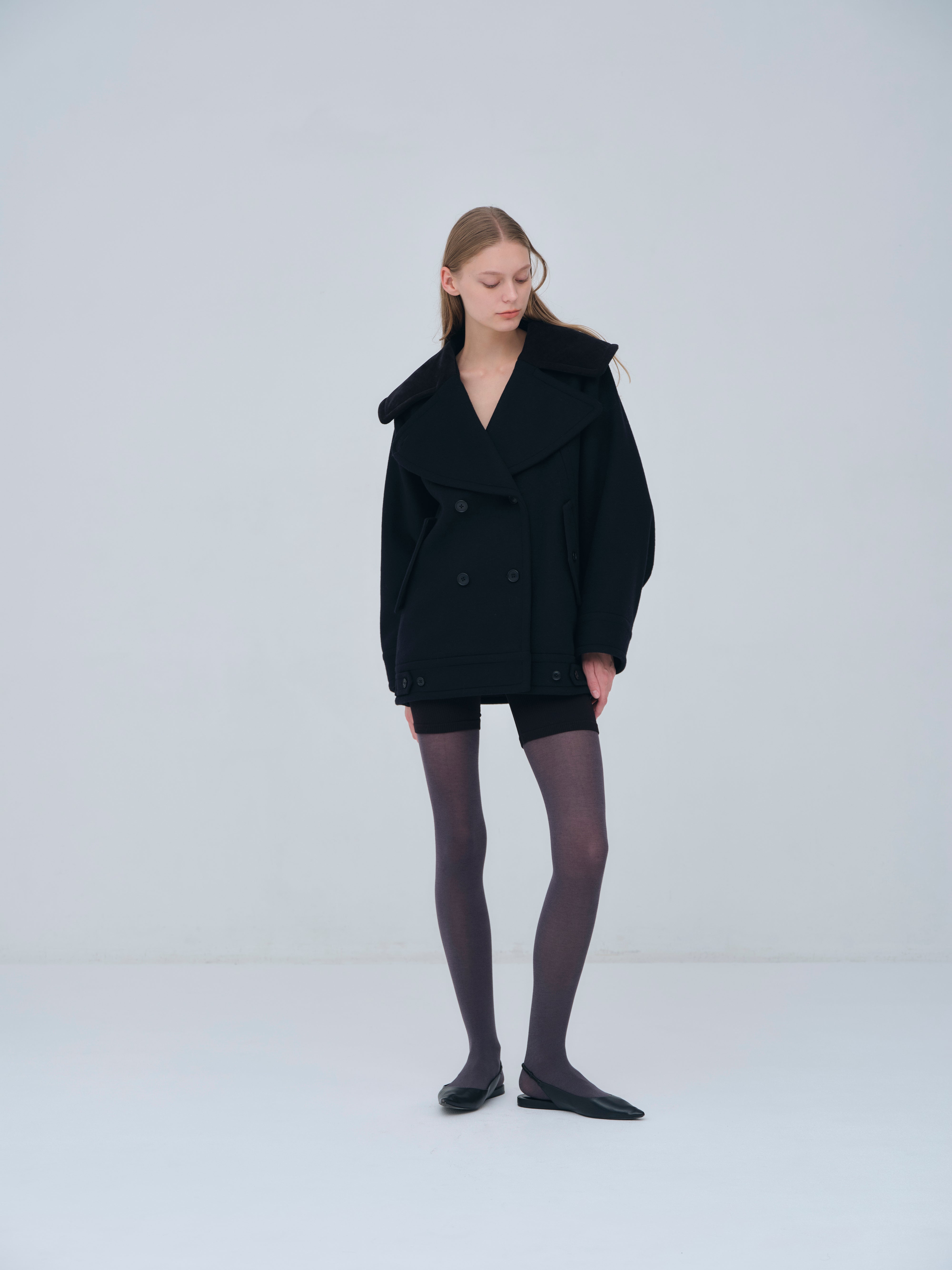 Signature Wide Lapel Mid Coat