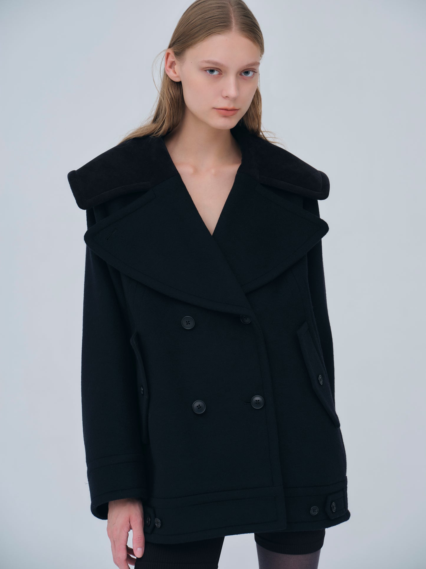 Signature Wide Lapel Mid Coat