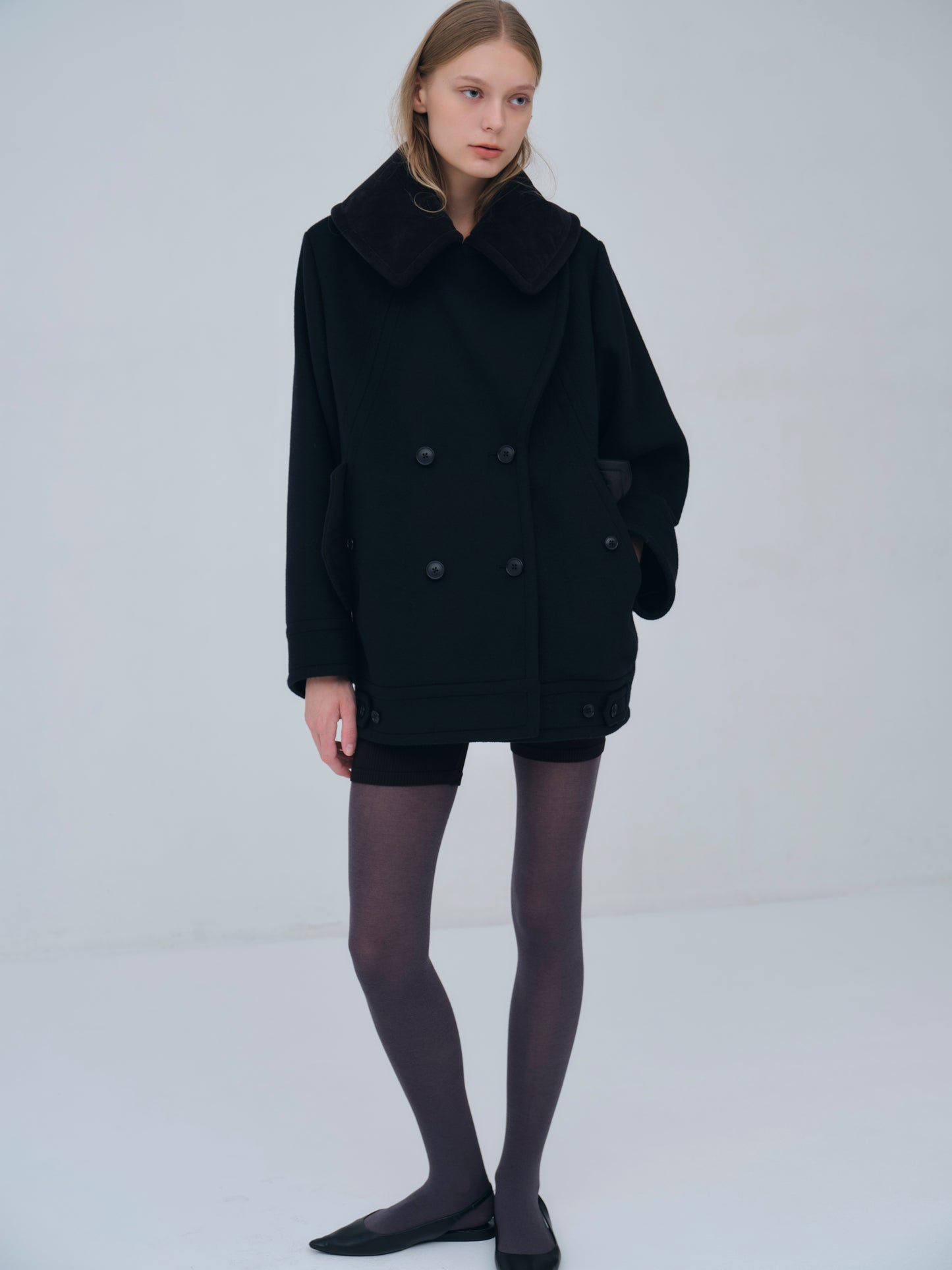Signature Wide Lapel Mid Coat