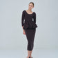Balloon peplum Knit tops