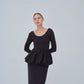 Balloon peplum Knit tops