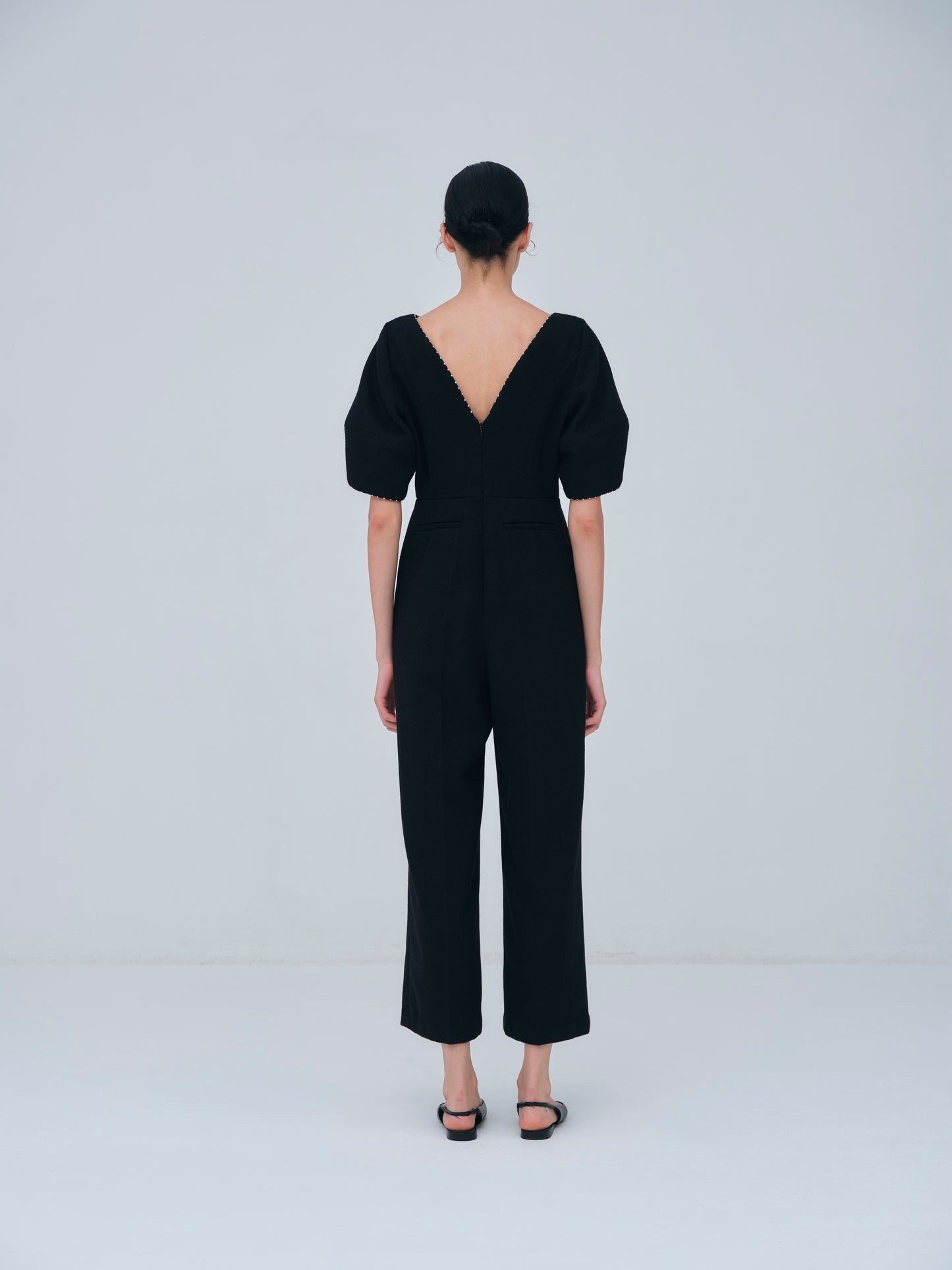 Pearl Trim Wool Combinaison