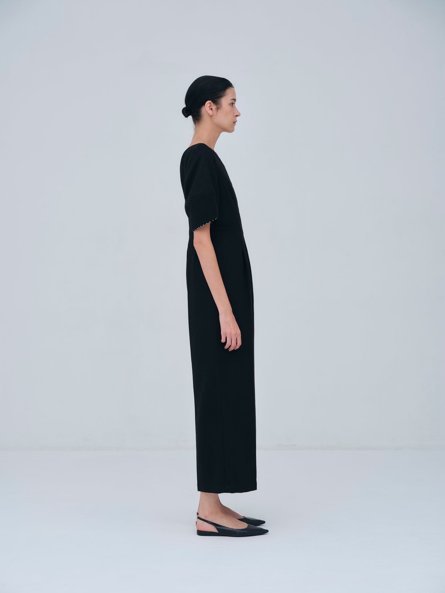 Pearl Trim Wool Combinaison