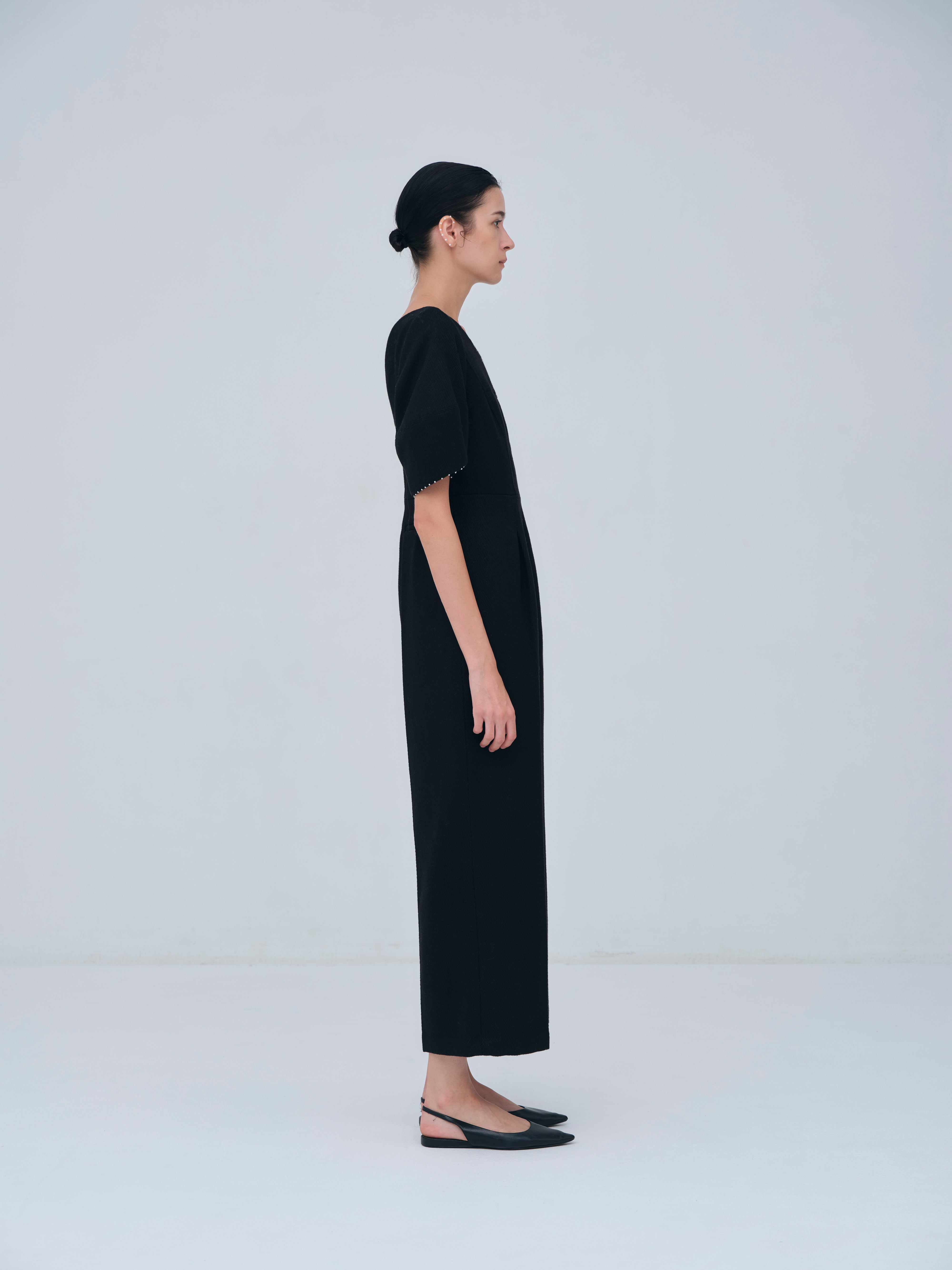 Pearl Trim Wool Combinaison