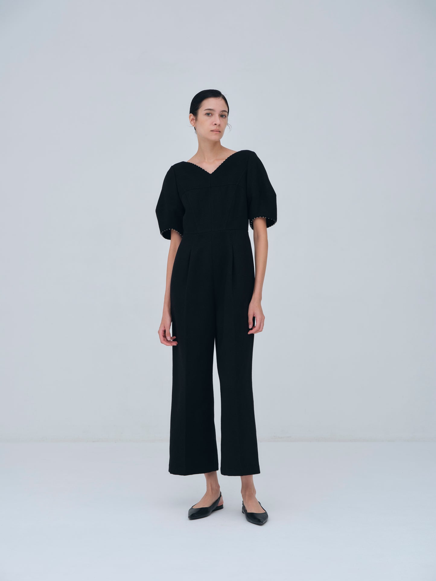 Pearl Trim Wool Combinaison