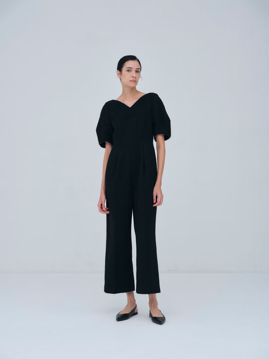 Pearl Trim Wool Combinaison