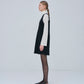 Leather Trimmed Wool Jumper Dress
