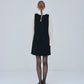 Leather Trimmed Wool Jumper Dress