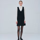 Leather Trimmed Wool Jumper Dress