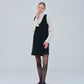 Leather Trimmed Wool Jumper Dress
