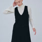 Leather Trimmed Wool Jumper Dress