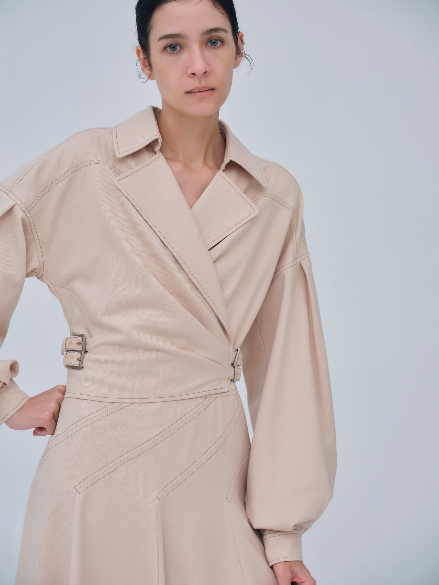 Asymmetric Side Buckle Dress