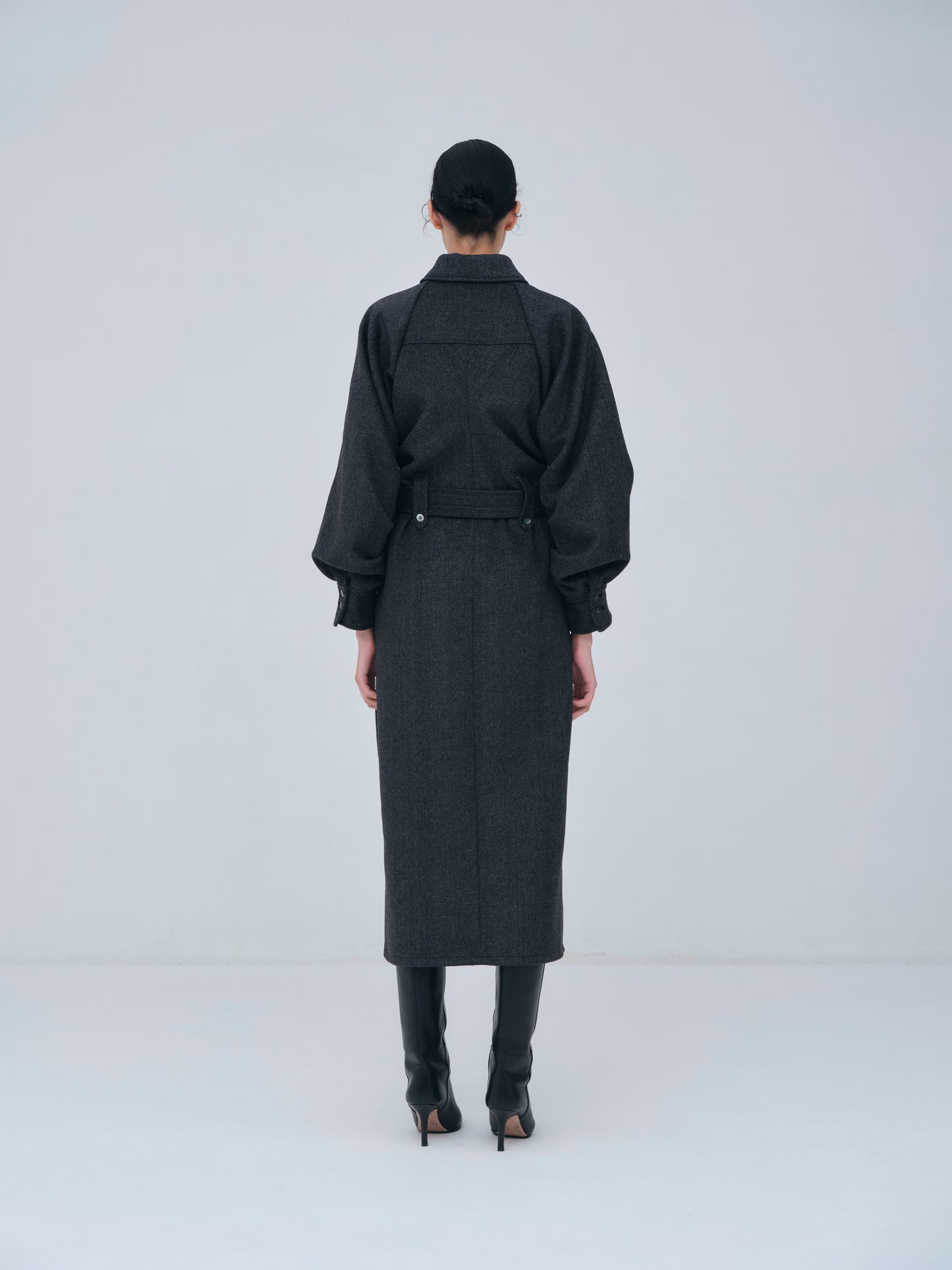 Belted Wool Shirt Dress