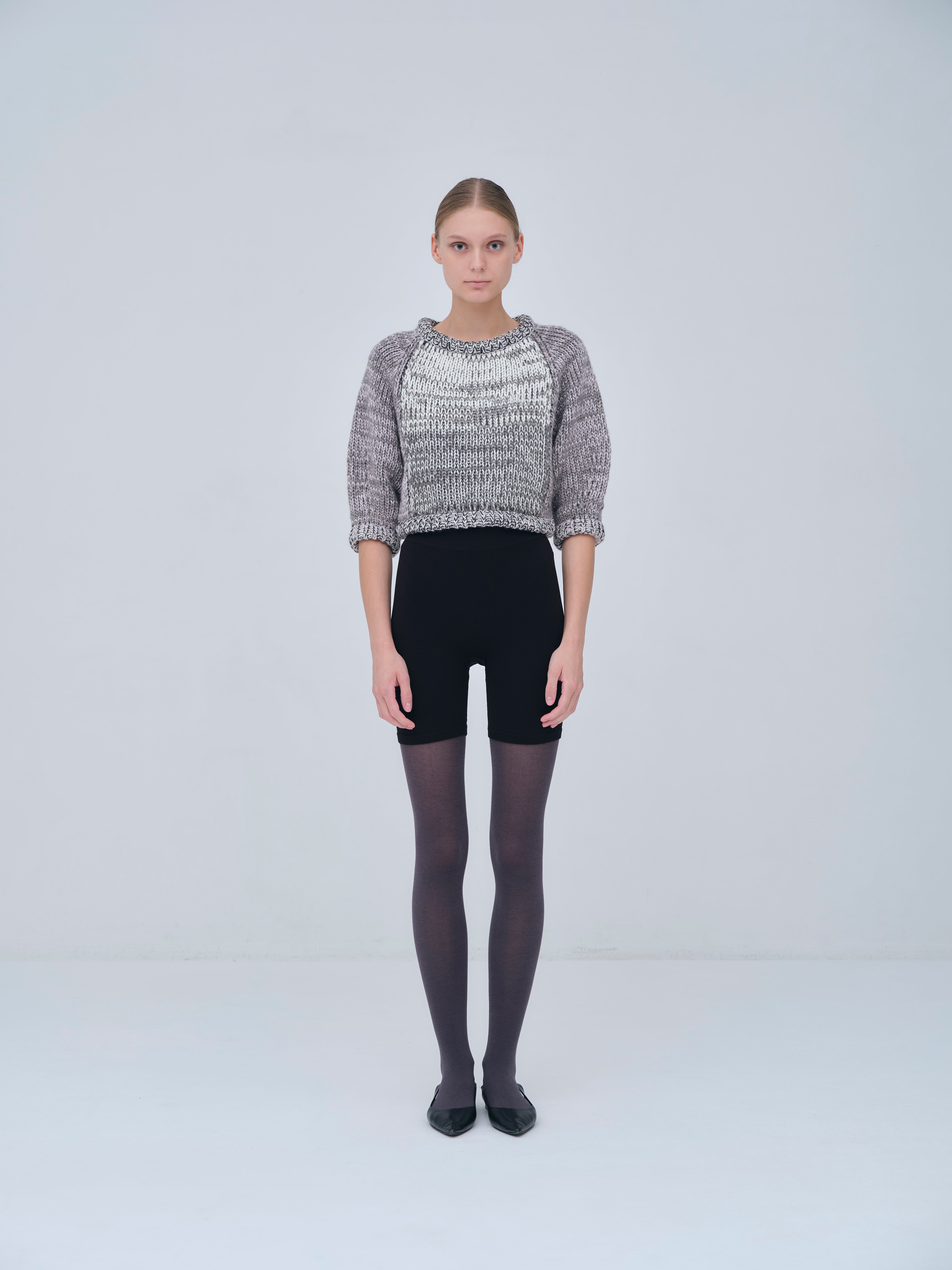 Compact Melange Knit Tops