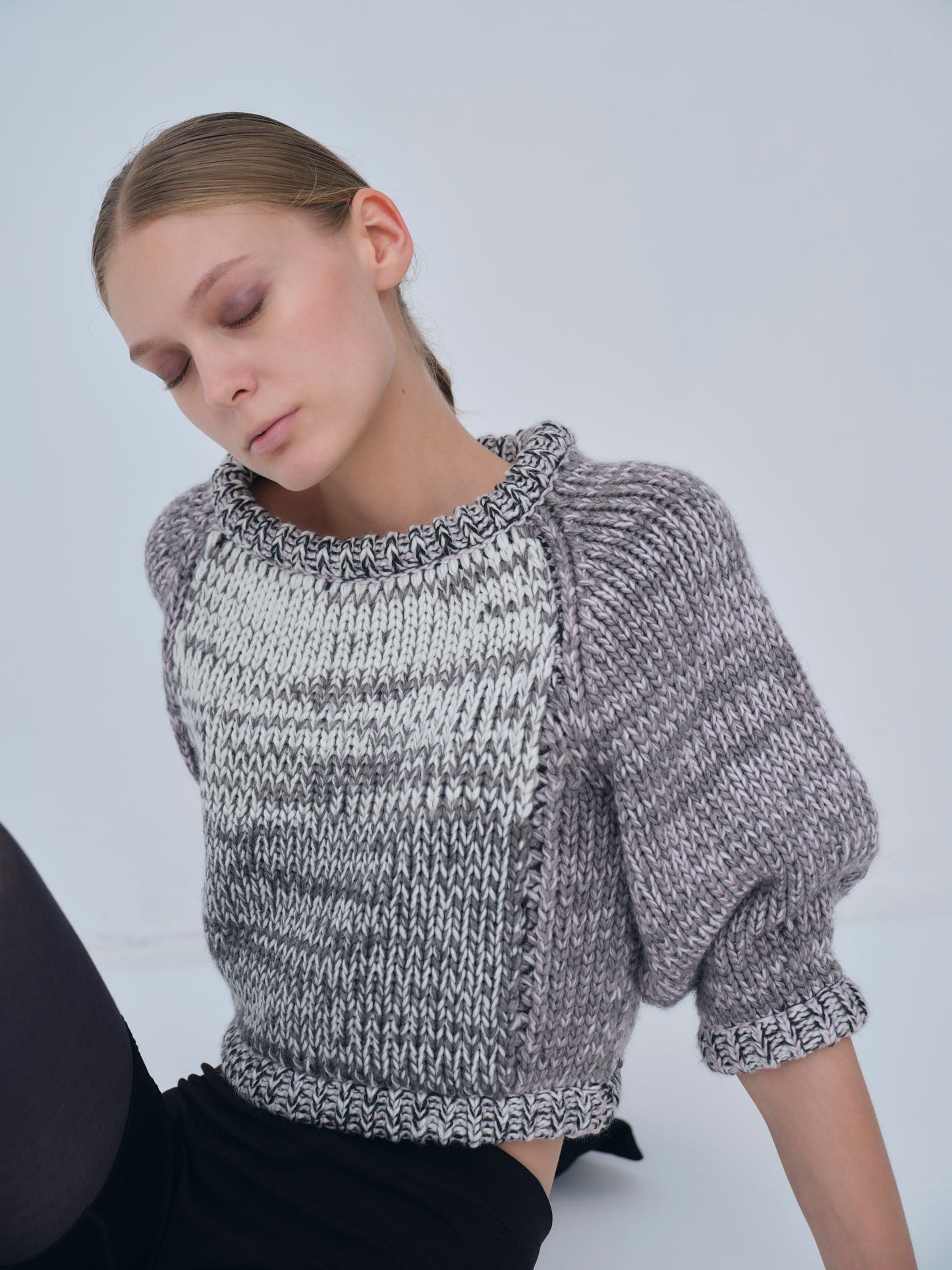 Compact Melange Knit Tops