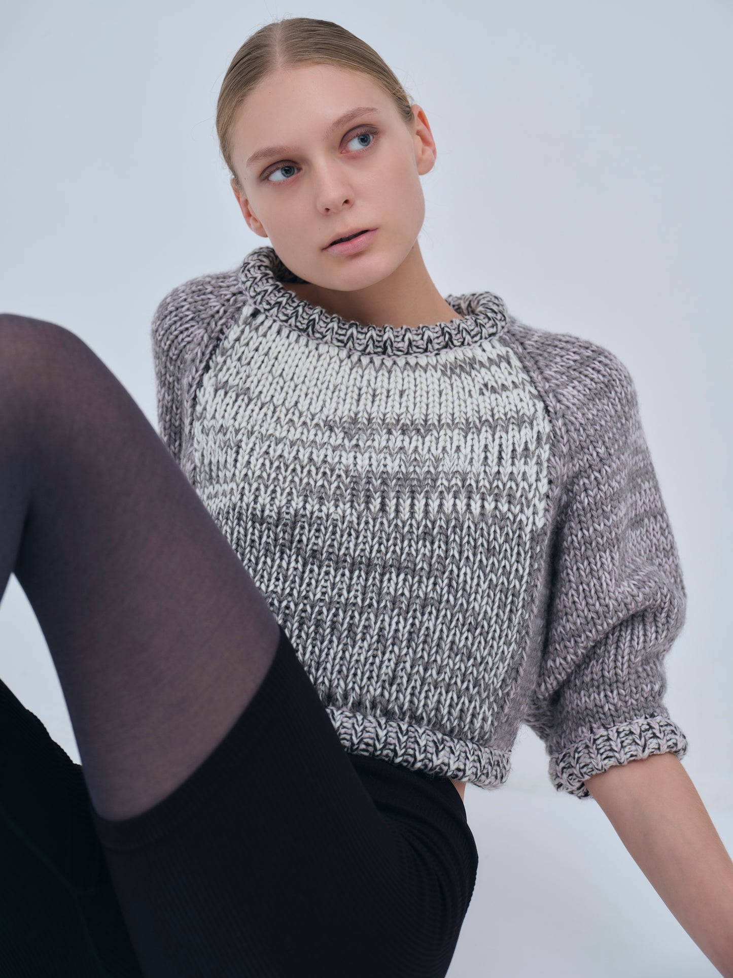 Compact Melange Knit Tops