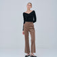 Sharp Neck Velour Tops