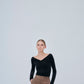 Sharp Neck Velour Tops