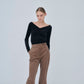Sharp Neck Velour Tops