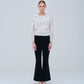 Sheer Jacquard Frill Blouse
